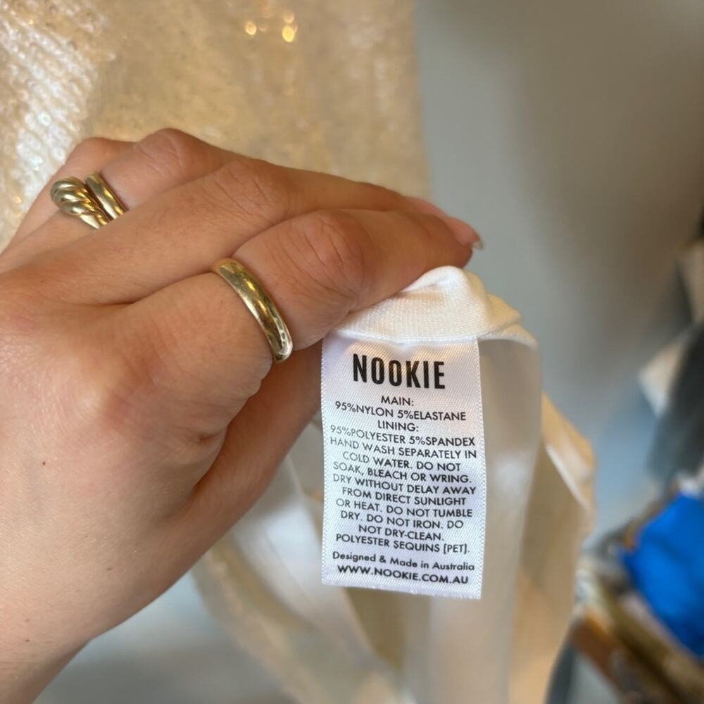 Nookie Pandora Plunge Sequin Mini Dress in White - Picture 10 of 10